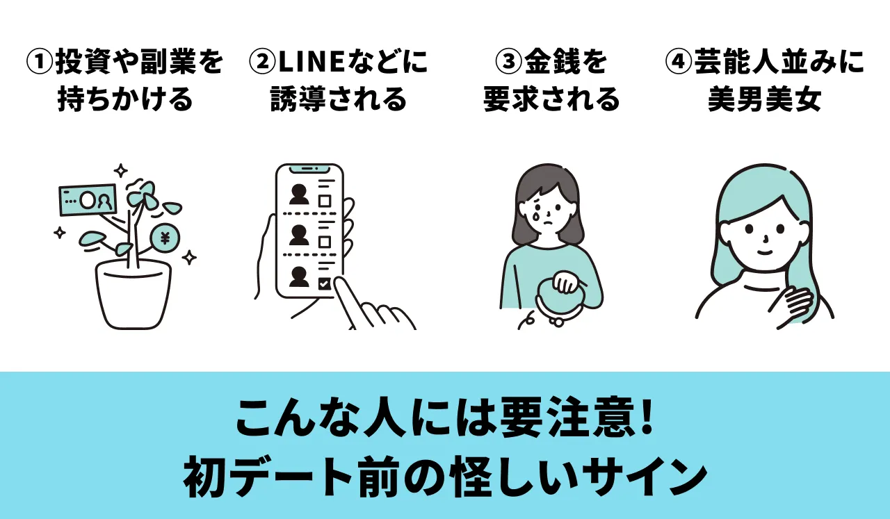 こんな人には要注意!初デート前の怪しいサイン
